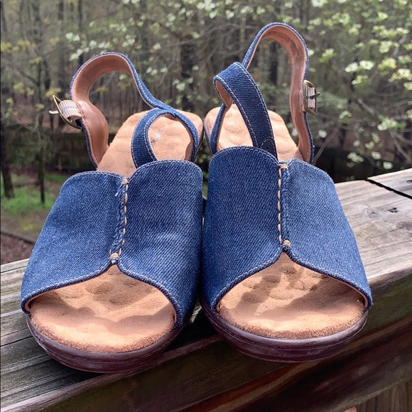 Denim wedge sandals - Picture 2 of 7